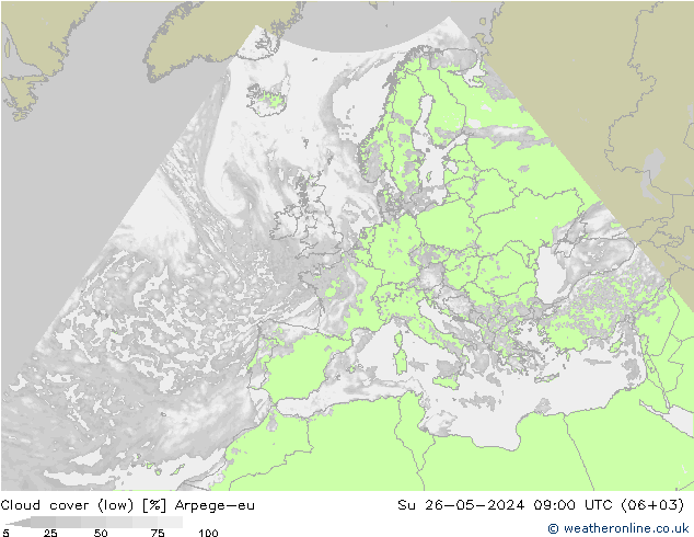 Nuages (bas) Arpege-eu dim 26.05.2024 09 UTC