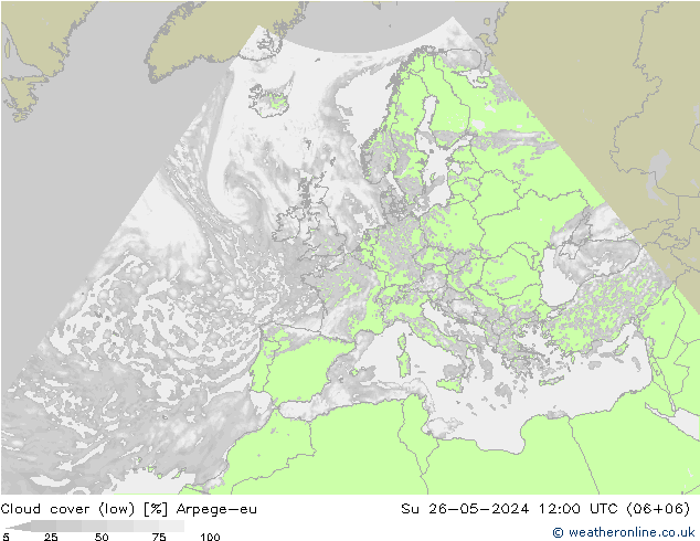 облака (низкий) Arpege-eu Вс 26.05.2024 12 UTC