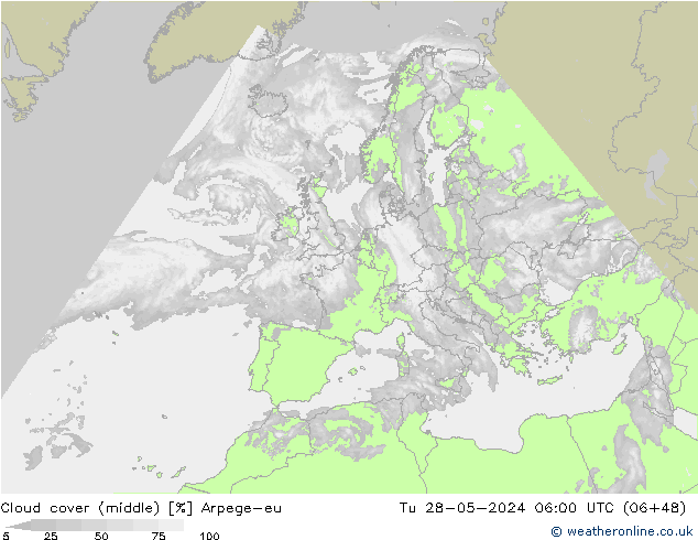 Bewolking (Middelb.) Arpege-eu di 28.05.2024 06 UTC