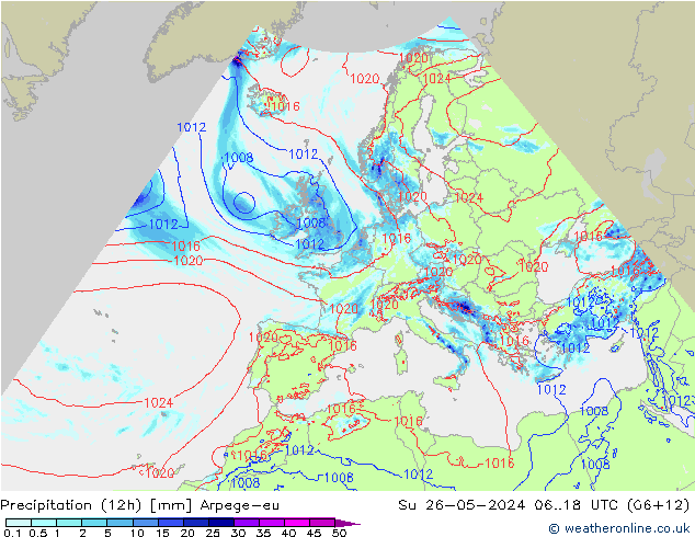 opad (12h) Arpege-eu nie. 26.05.2024 18 UTC