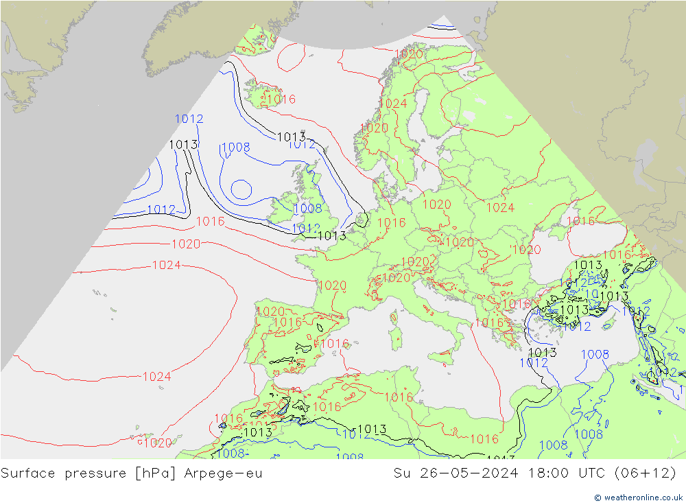 Bodendruck Arpege-eu So 26.05.2024 18 UTC