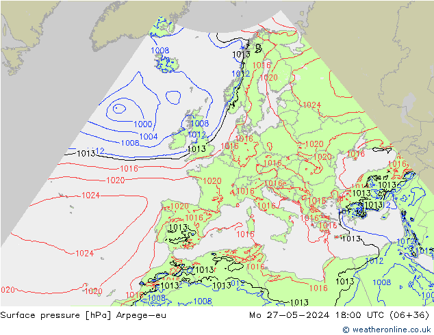 Yer basıncı Arpege-eu Pzt 27.05.2024 18 UTC