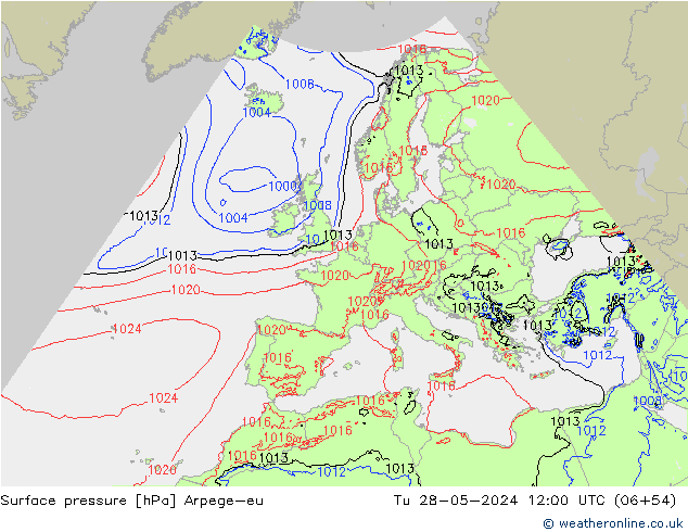 Luchtdruk (Grond) Arpege-eu di 28.05.2024 12 UTC