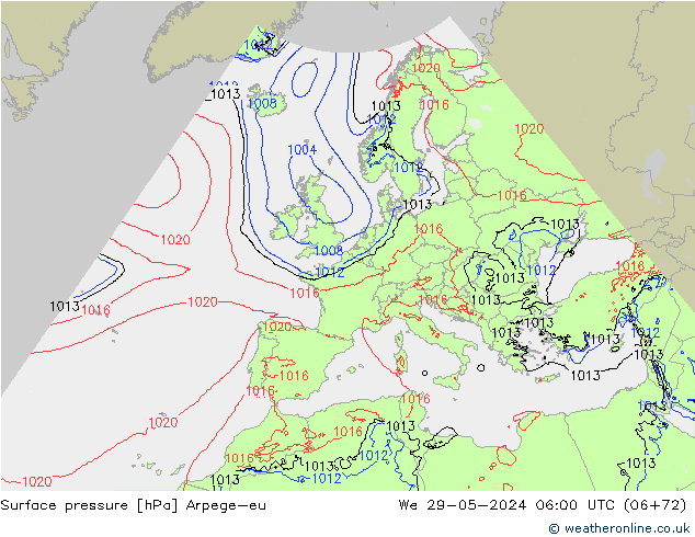 Yer basıncı Arpege-eu Çar 29.05.2024 06 UTC