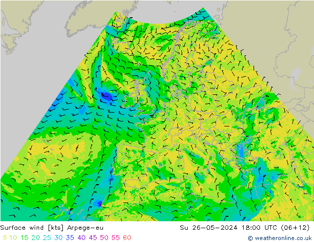 Bodenwind Arpege-eu So 26.05.2024 18 UTC