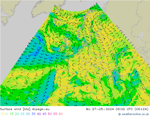 Bodenwind Arpege-eu Mo 27.05.2024 06 UTC