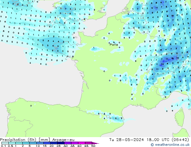 opad (6h) Arpege-eu wto. 28.05.2024 00 UTC
