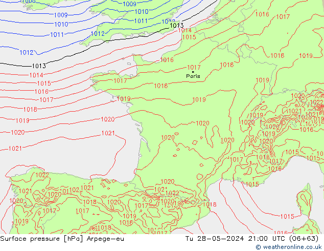 ciśnienie Arpege-eu wto. 28.05.2024 21 UTC