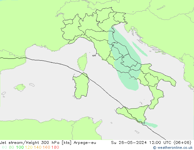 Jet stream/Height 300 hPa Arpege-eu Ne 26.05.2024 12 UTC
