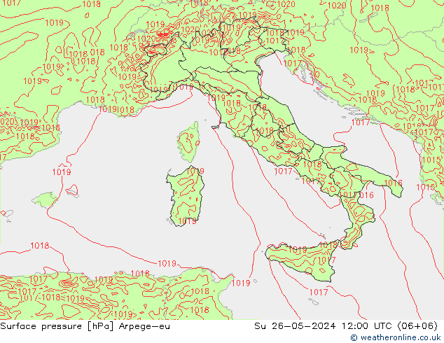 Yer basıncı Arpege-eu Paz 26.05.2024 12 UTC