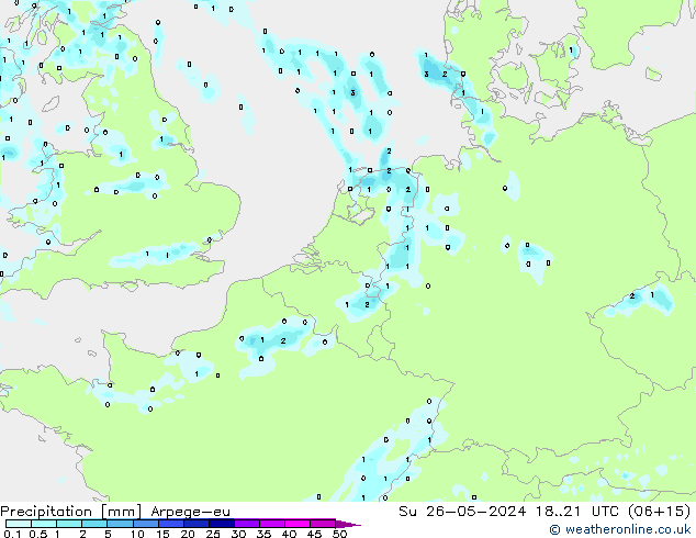 Precipitation Arpege-eu Su 26.05.2024 21 UTC