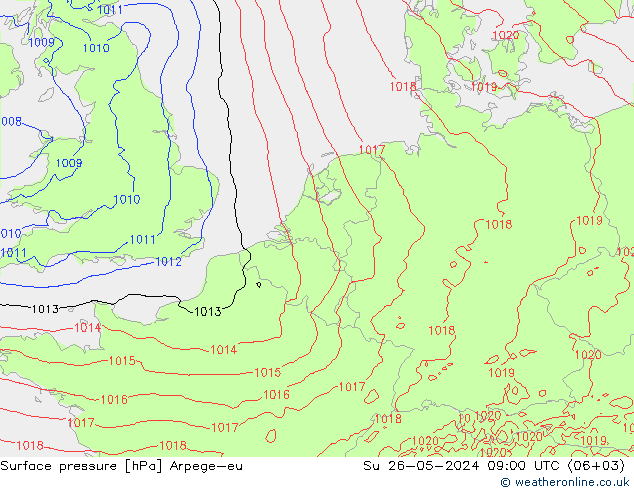 Bodendruck Arpege-eu So 26.05.2024 09 UTC