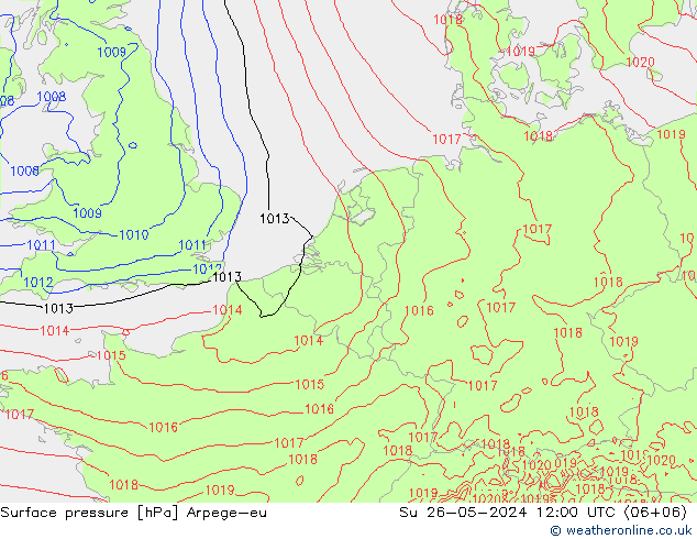 Luchtdruk (Grond) Arpege-eu zo 26.05.2024 12 UTC