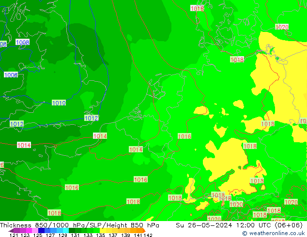 Thck 850-1000 hPa Arpege-eu Dom 26.05.2024 12 UTC