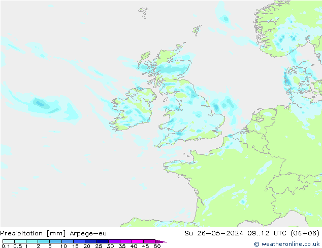 Precipitation Arpege-eu Su 26.05.2024 12 UTC