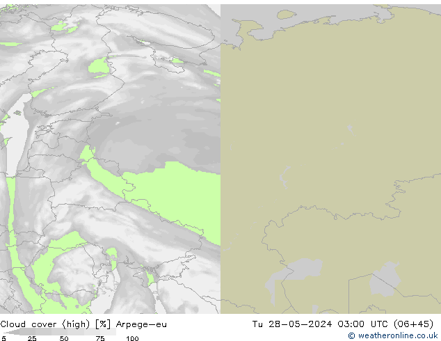 Bewolking (Hoog) Arpege-eu di 28.05.2024 03 UTC