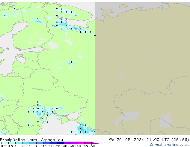 Precipitation Arpege-eu We 29.05.2024 00 UTC