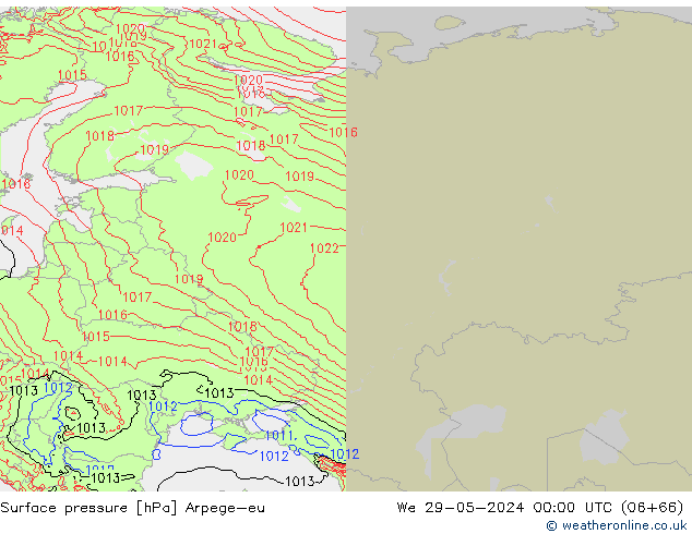 Luchtdruk (Grond) Arpege-eu wo 29.05.2024 00 UTC