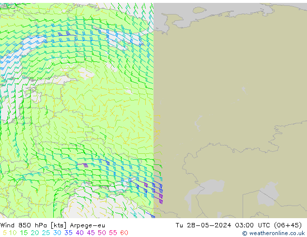 Wind 850 hPa Arpege-eu di 28.05.2024 03 UTC