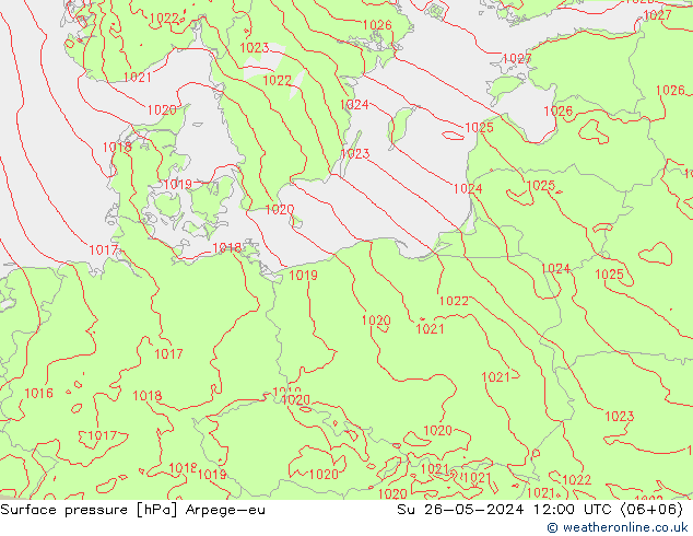 pressão do solo Arpege-eu Dom 26.05.2024 12 UTC