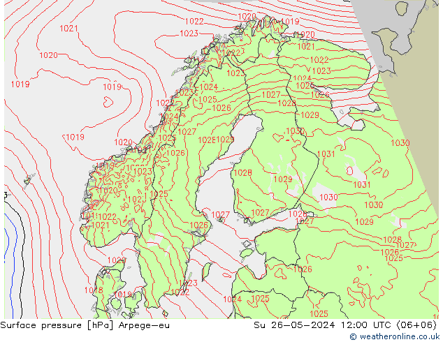 Luchtdruk (Grond) Arpege-eu zo 26.05.2024 12 UTC