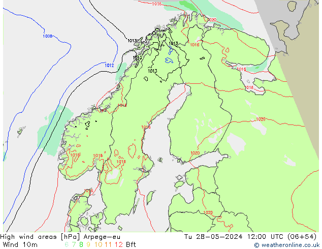 High wind areas Arpege-eu mar 28.05.2024 12 UTC