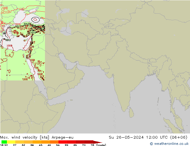 Windböen Arpege-eu So 26.05.2024 12 UTC