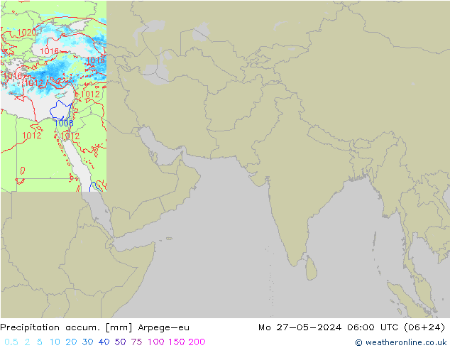 Precipitación acum. Arpege-eu lun 27.05.2024 06 UTC