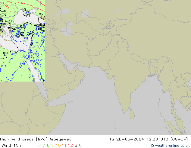 High wind areas Arpege-eu  28.05.2024 12 UTC