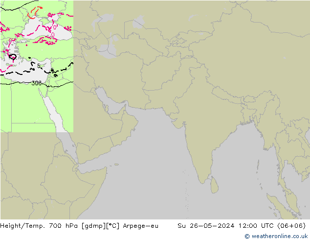 Height/Temp. 700 hPa Arpege-eu Su 26.05.2024 12 UTC