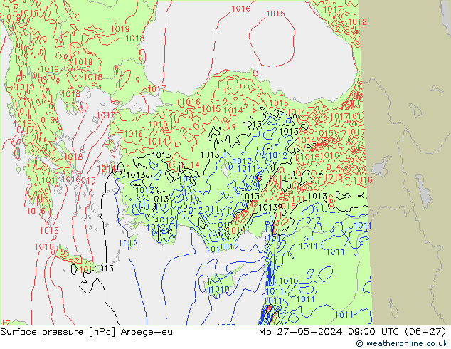 Luchtdruk (Grond) Arpege-eu ma 27.05.2024 09 UTC