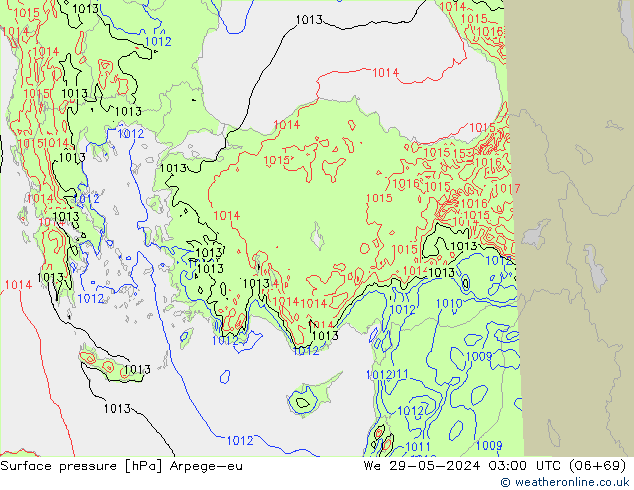 pression de l'air Arpege-eu mer 29.05.2024 03 UTC