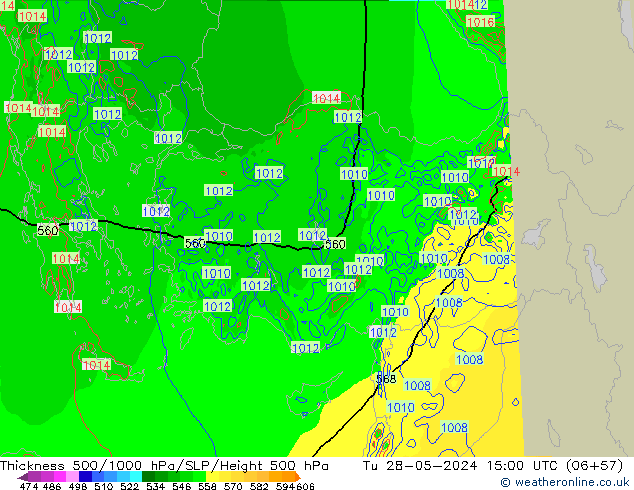 Thck 500-1000hPa Arpege-eu Tu 28.05.2024 15 UTC