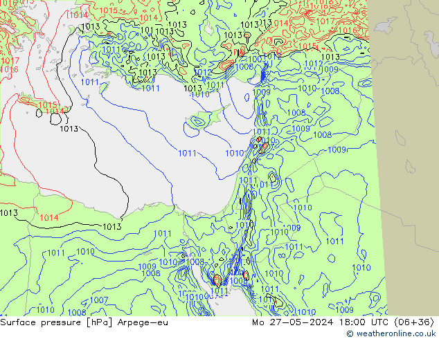 Bodendruck Arpege-eu Mo 27.05.2024 18 UTC