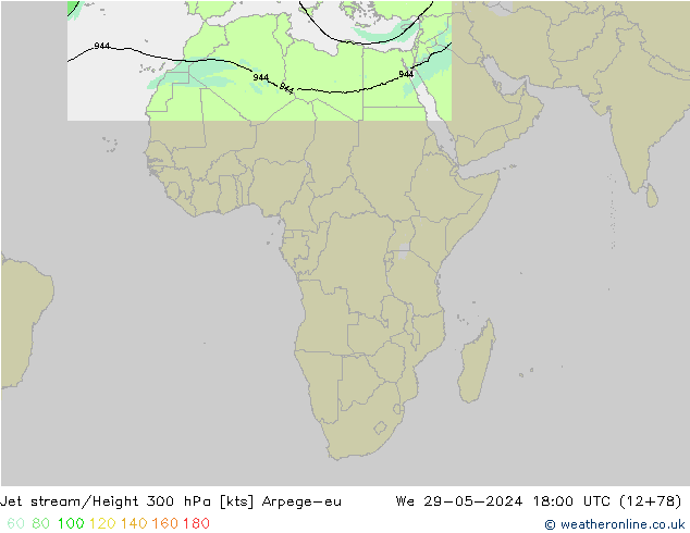 Jet Akımları Arpege-eu Çar 29.05.2024 18 UTC