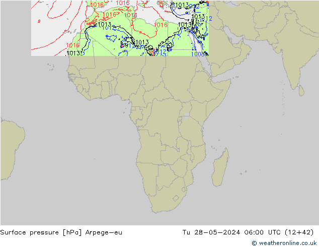 Pressione al suolo Arpege-eu mar 28.05.2024 06 UTC