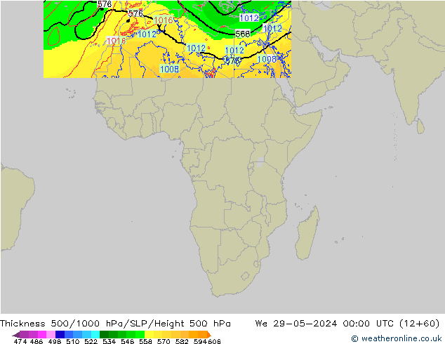 Thck 500-1000hPa Arpege-eu We 29.05.2024 00 UTC