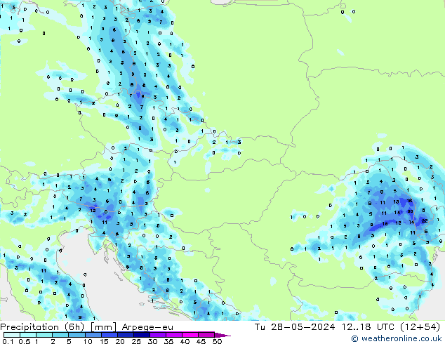 opad (6h) Arpege-eu wto. 28.05.2024 18 UTC