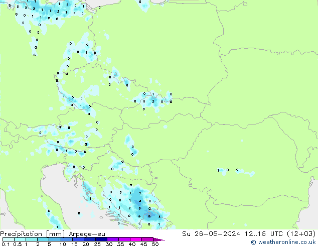 Precipitation Arpege-eu Su 26.05.2024 15 UTC