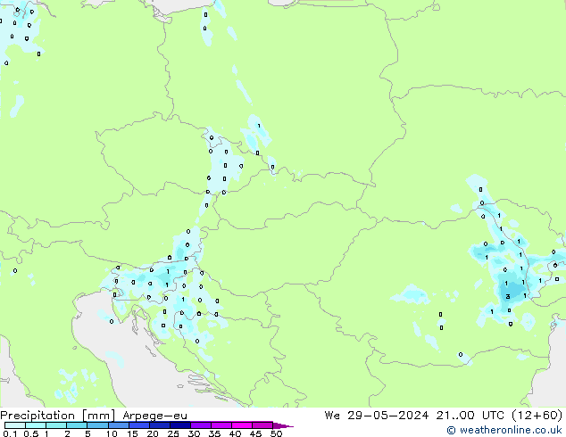 precipitação Arpege-eu Qua 29.05.2024 00 UTC