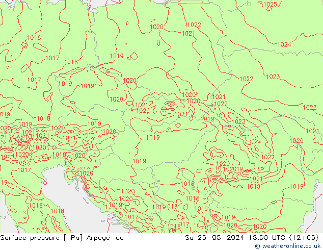 Surface pressure Arpege-eu Su 26.05.2024 18 UTC