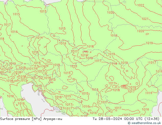 Presión superficial Arpege-eu mar 28.05.2024 00 UTC