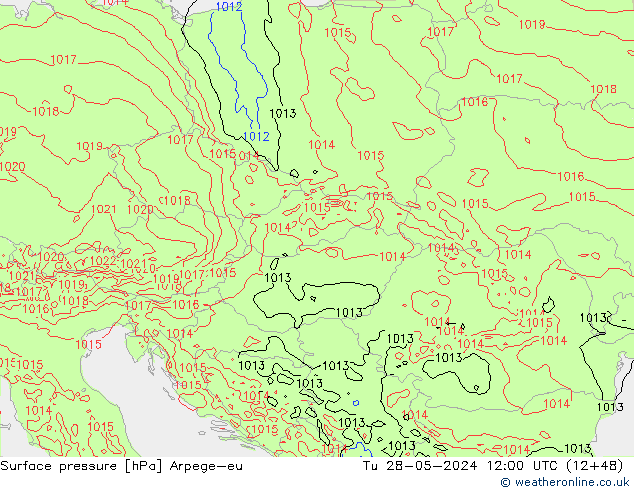 Pressione al suolo Arpege-eu mar 28.05.2024 12 UTC