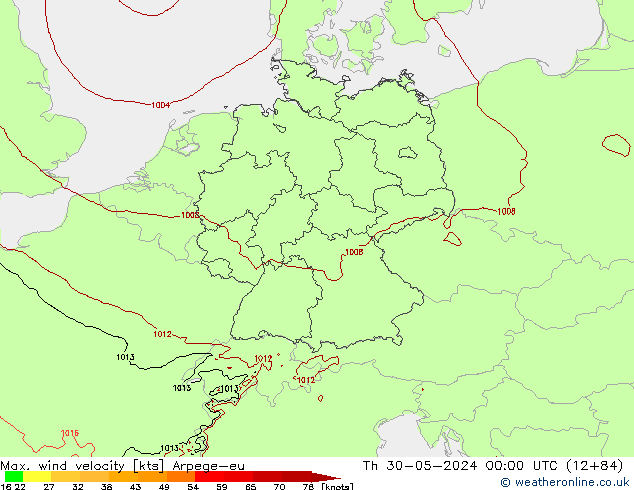 Windböen Arpege-eu Do 30.05.2024 00 UTC