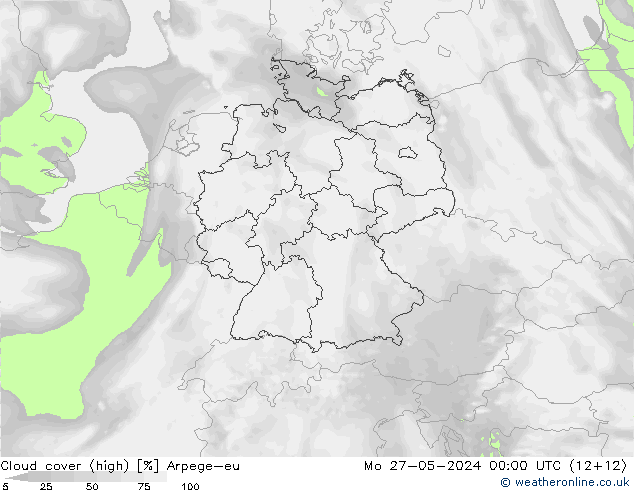 Bewolking (Hoog) Arpege-eu ma 27.05.2024 00 UTC