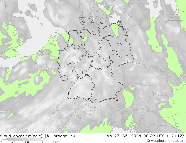 Bewolking (Middelb.) Arpege-eu ma 27.05.2024 00 UTC