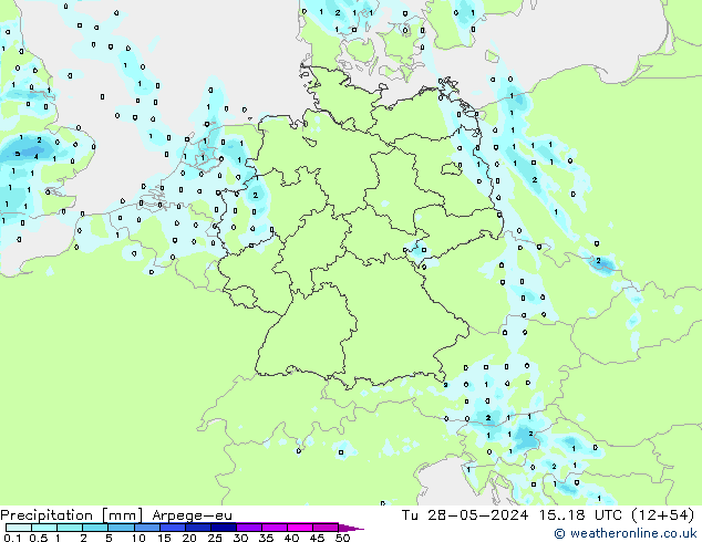 Precipitation Arpege-eu Tu 28.05.2024 18 UTC