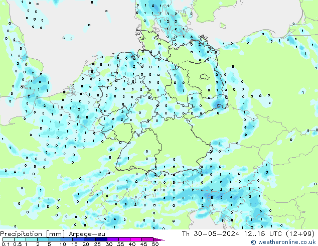 Niederschlag Arpege-eu Do 30.05.2024 15 UTC