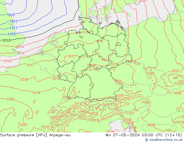 Yer basıncı Arpege-eu Pzt 27.05.2024 03 UTC
