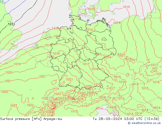 Yer basıncı Arpege-eu Sa 28.05.2024 03 UTC